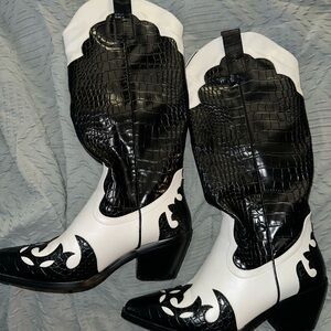 Black and White Cowboy Western Boots